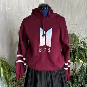 Burgundy BTS Logo Hoodie